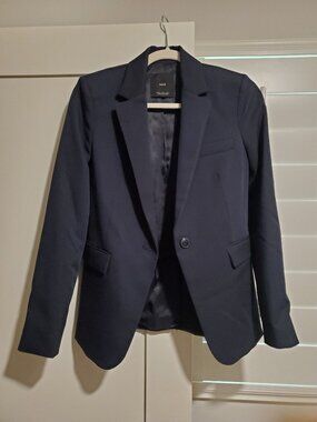 TWO Fitted Mango MNG blazers (black & navy) size 2